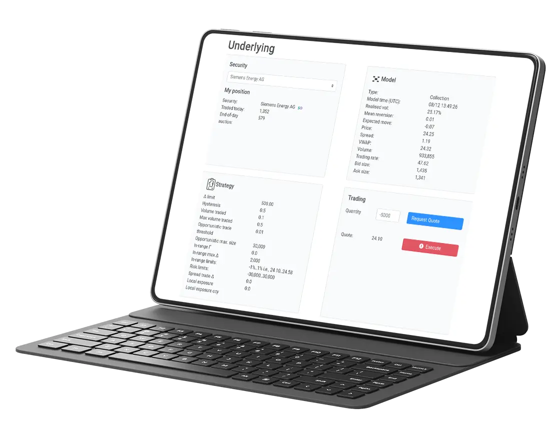 Portfolio reporting view with financial data