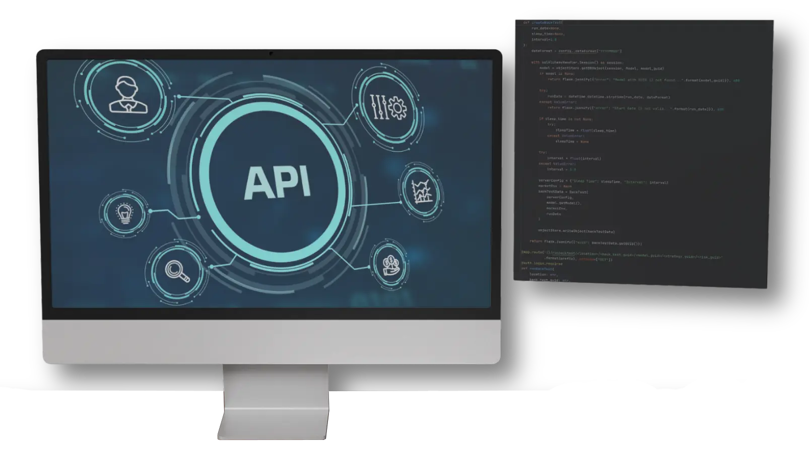 API integration and scripting environment on desktop screen